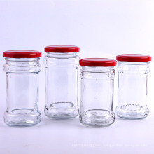 200ml 220ml 280ml clear food grade round hot sauce chili garlic glass jar with lid